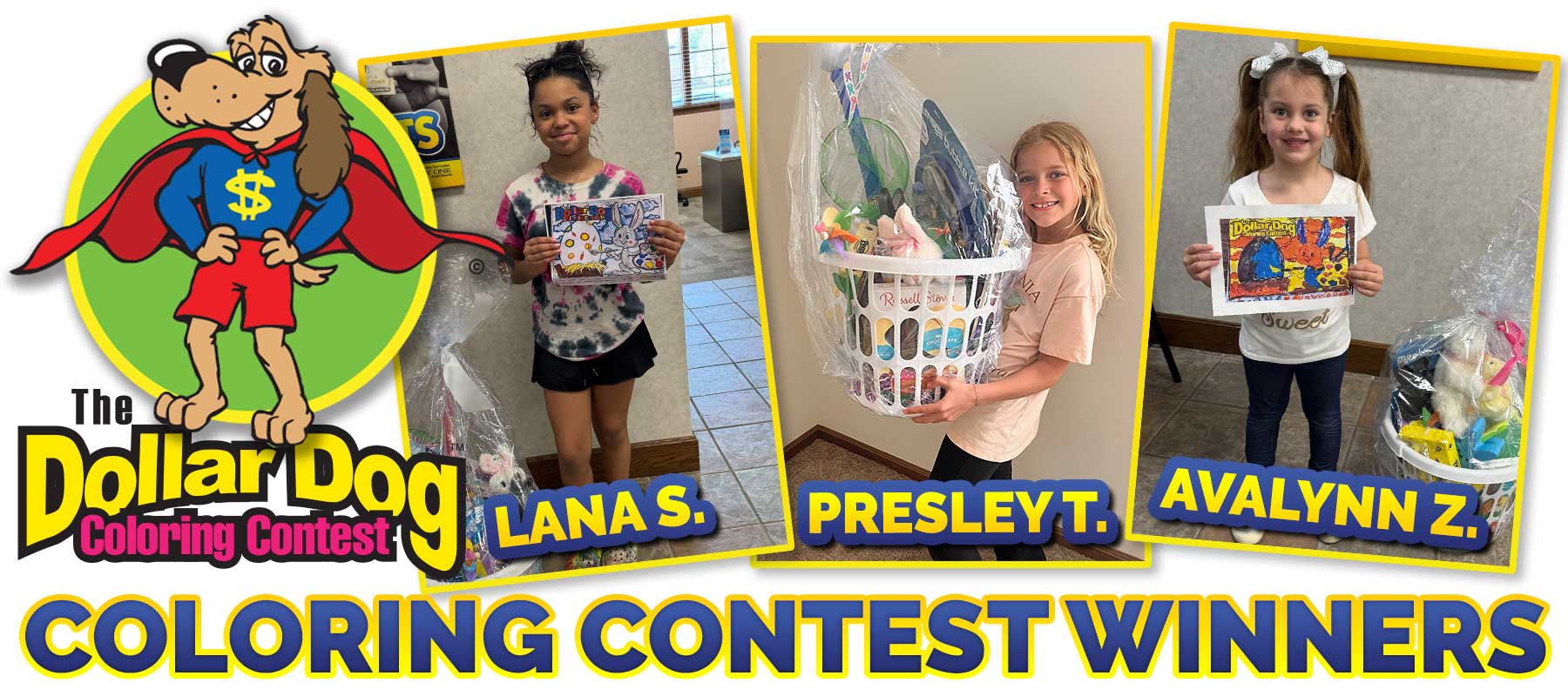 Dollar Dog Coloring Contest Winners